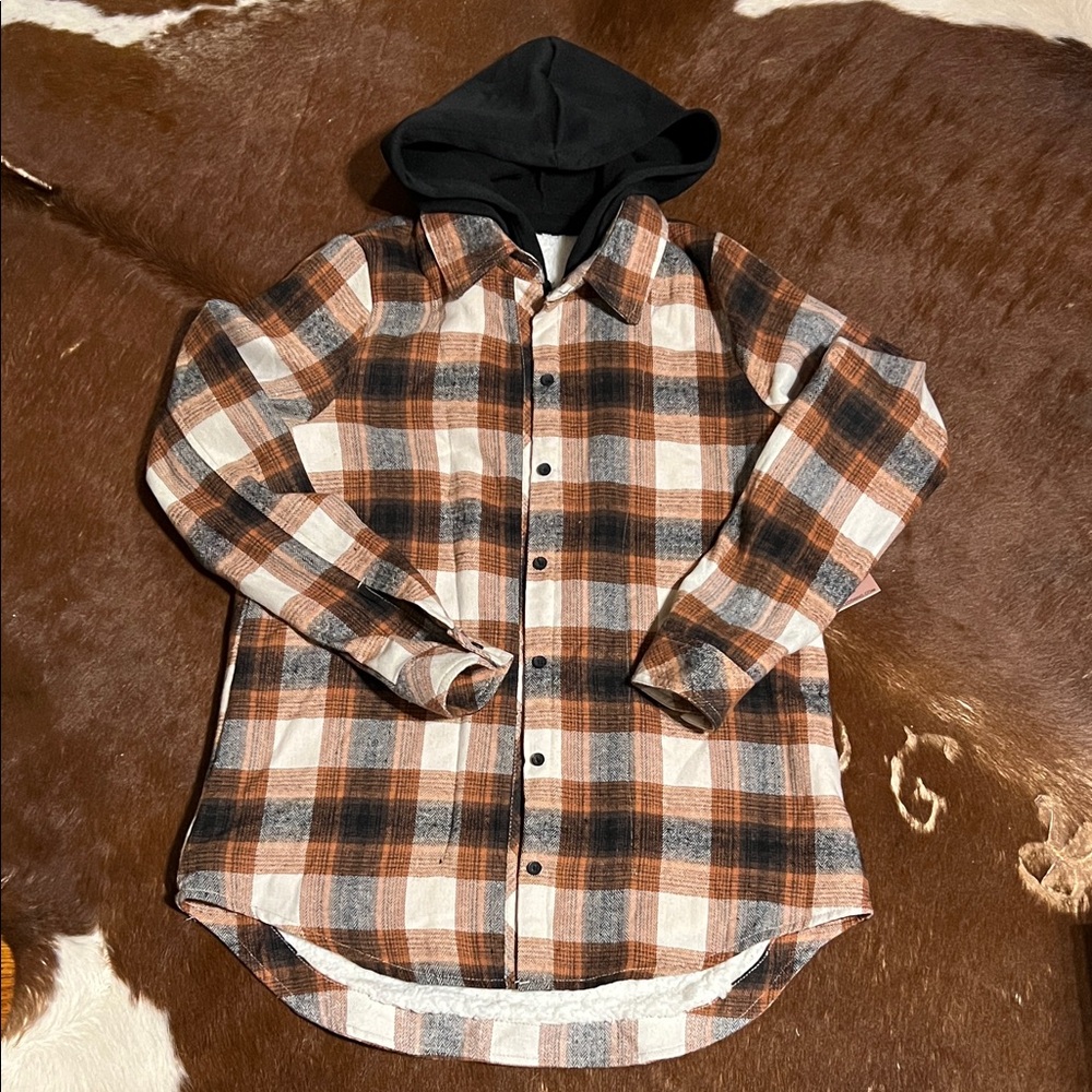 Ci Sono Plaid Collect., M, Long Sleeve Shirt Full Zip/Buttons Street